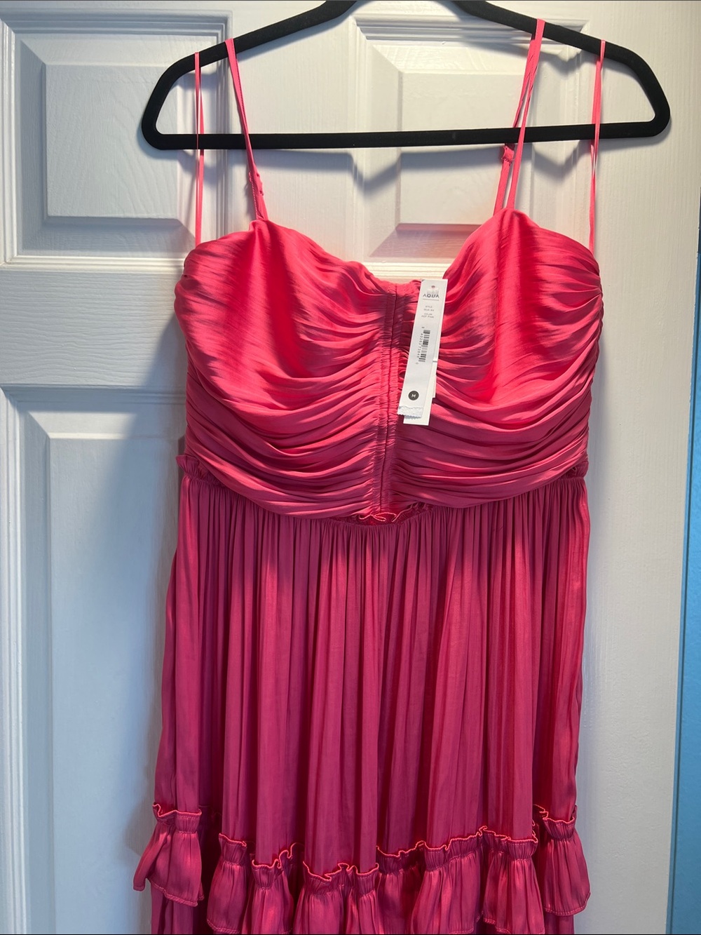 Pink Ruched Spaghetti-Strap Dress - Brand:
